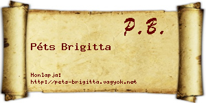 Péts Brigitta névjegykártya
