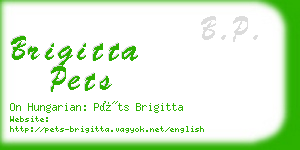brigitta pets business card